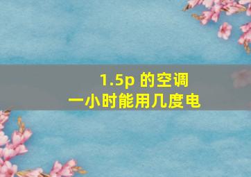 1.5p 的空调一小时能用几度电